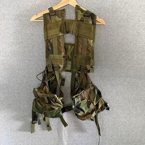 USGI Military Tactical LOAD BEARING VEST LBV Woodland Camo Vietnam Era VGC